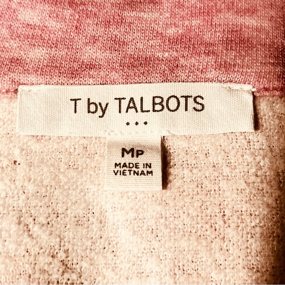 Talbots Petite Pink Heathered Shawl Neck Long Sleeved Sweatshirt Size MP - Picture 5 of 9